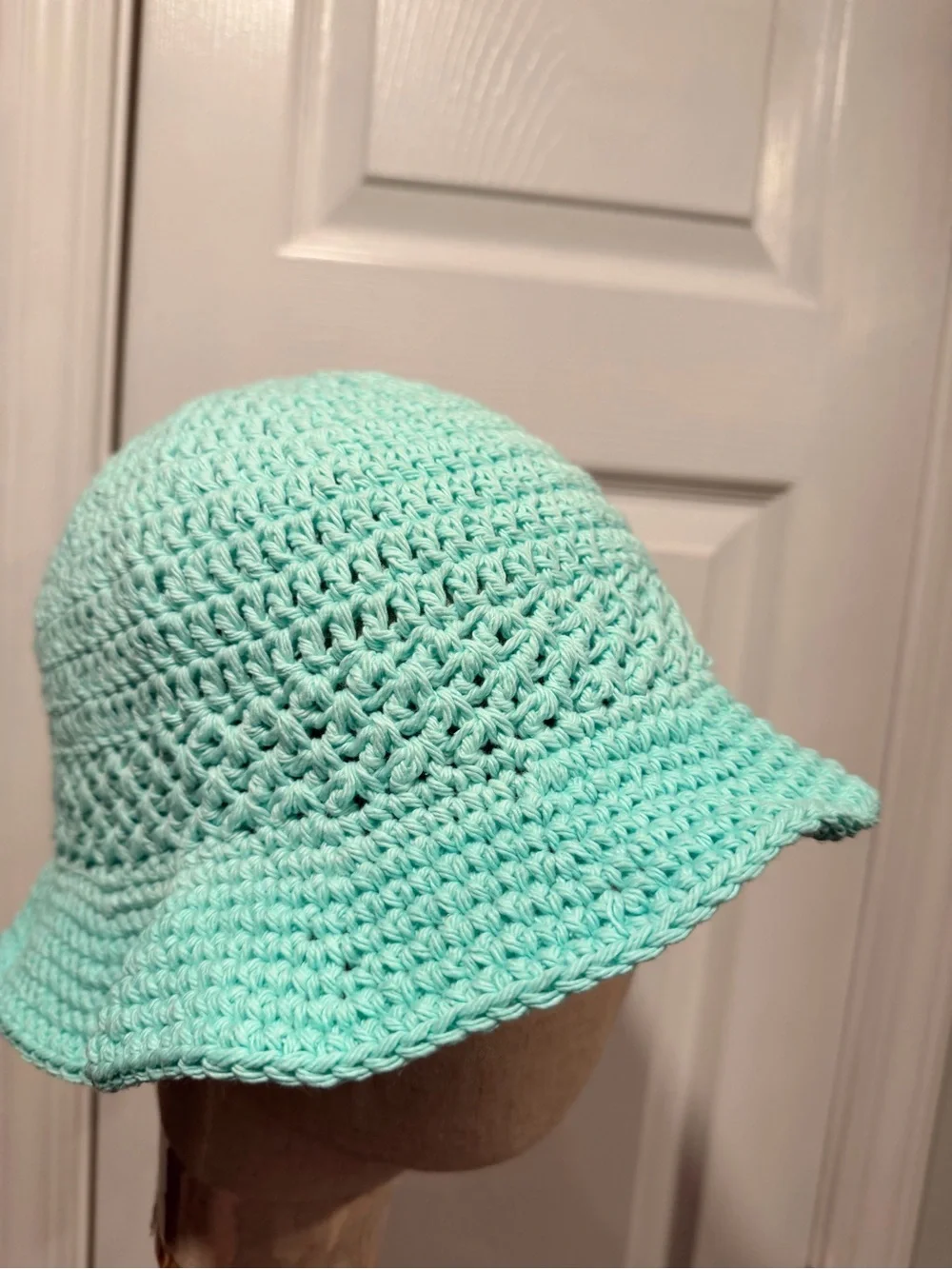 Handmade Crochet Bucket Hat 100% Cotton Lightweight Packable Festival Boho Beach
